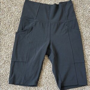REI 8” ladies Black High-Waisted Shorts